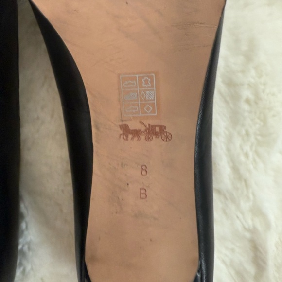 👠 COACH Black Studded Pointed Toe Leather High Heel Pumps Size 8 - Picture 14 of 15